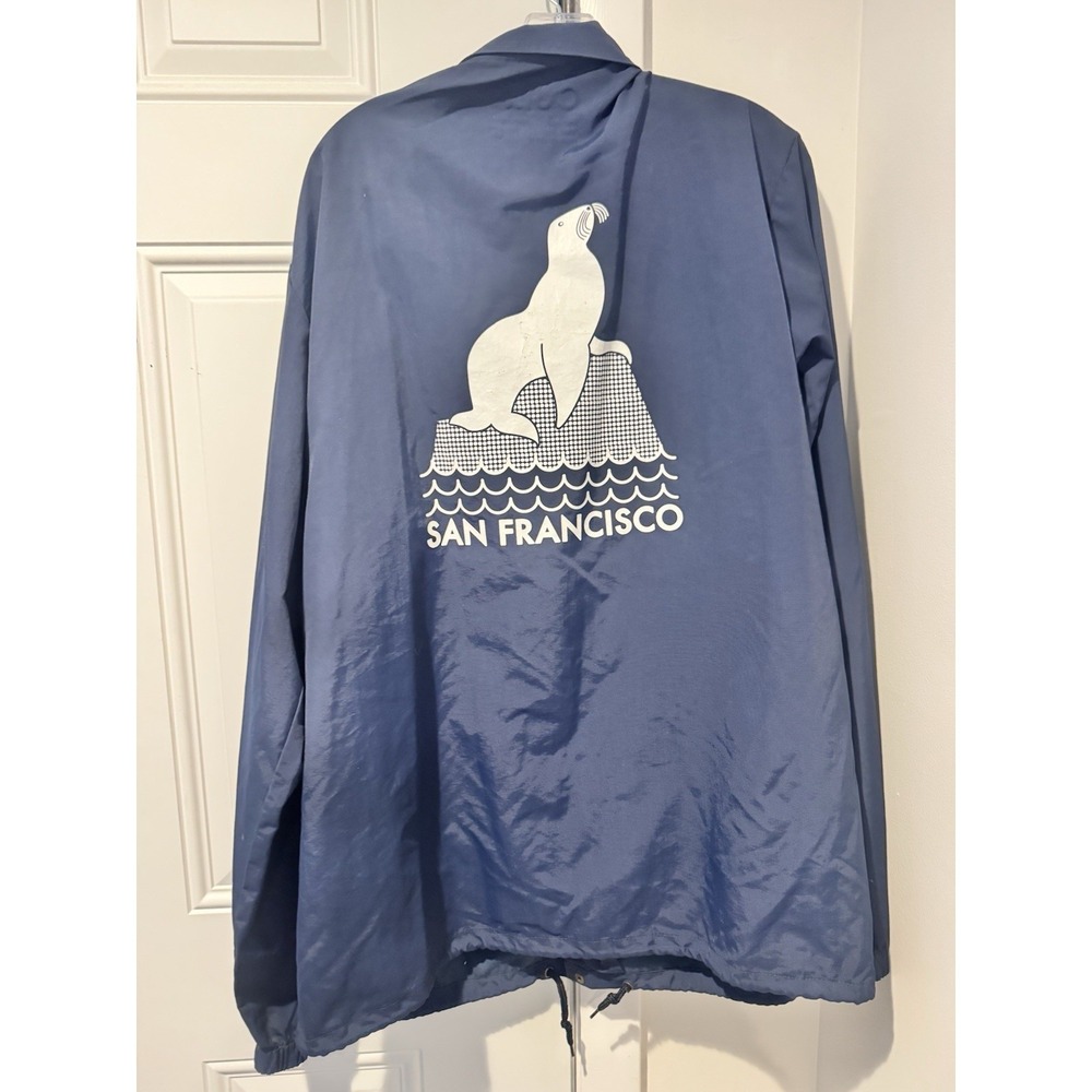 CULK San Francisco Sea Lion Navy Nylon Coach Jacket Adult XXL CA Pier 39 Indie